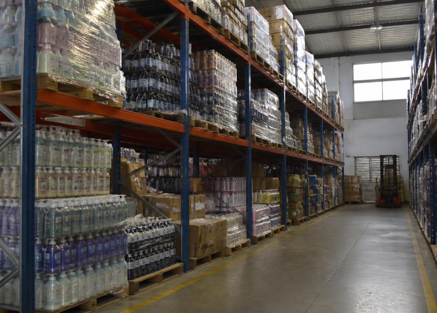 Centro de distribuição com estoque de cosméticos em Goiânia/GO